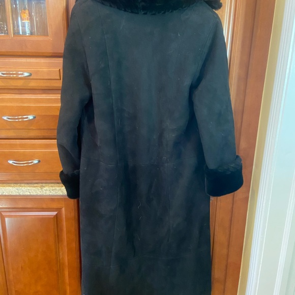 Genuine Sheepskin Full-Length Shearling Coat with Wool Lining - 6P - Picture 4 of 11